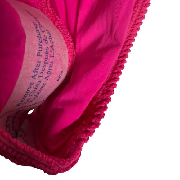 Good American Pink Glow Crinkle Square Neck One Piece Swimsuit Size L/XL - Picture 9 of 11